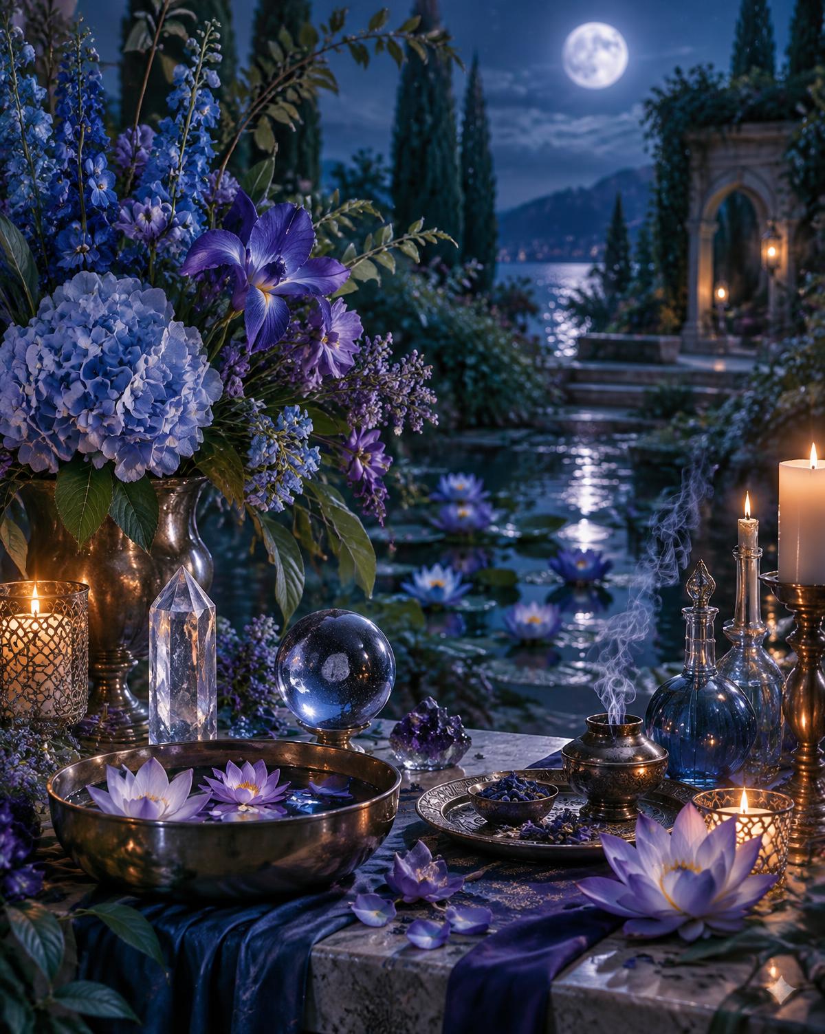 Moonlit manifestation and botanical preview